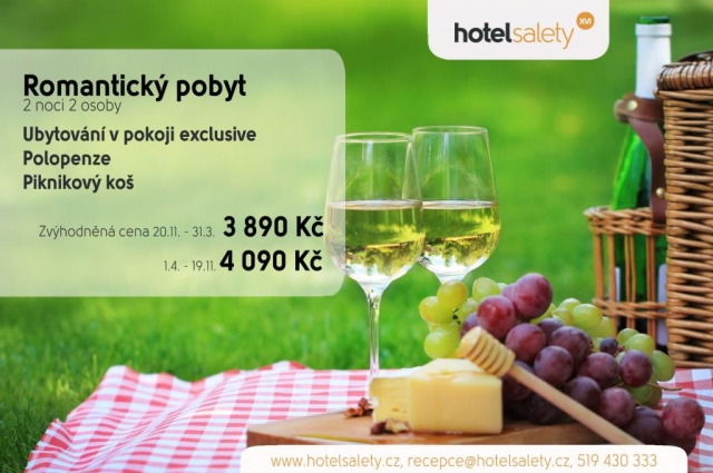 Valtice, město vína a útulný hotel Salety. Tři dny pro dvě osoby s ubytováním v pokoji exclusive, bohatou polopenzí jen za 3890,-Kč.